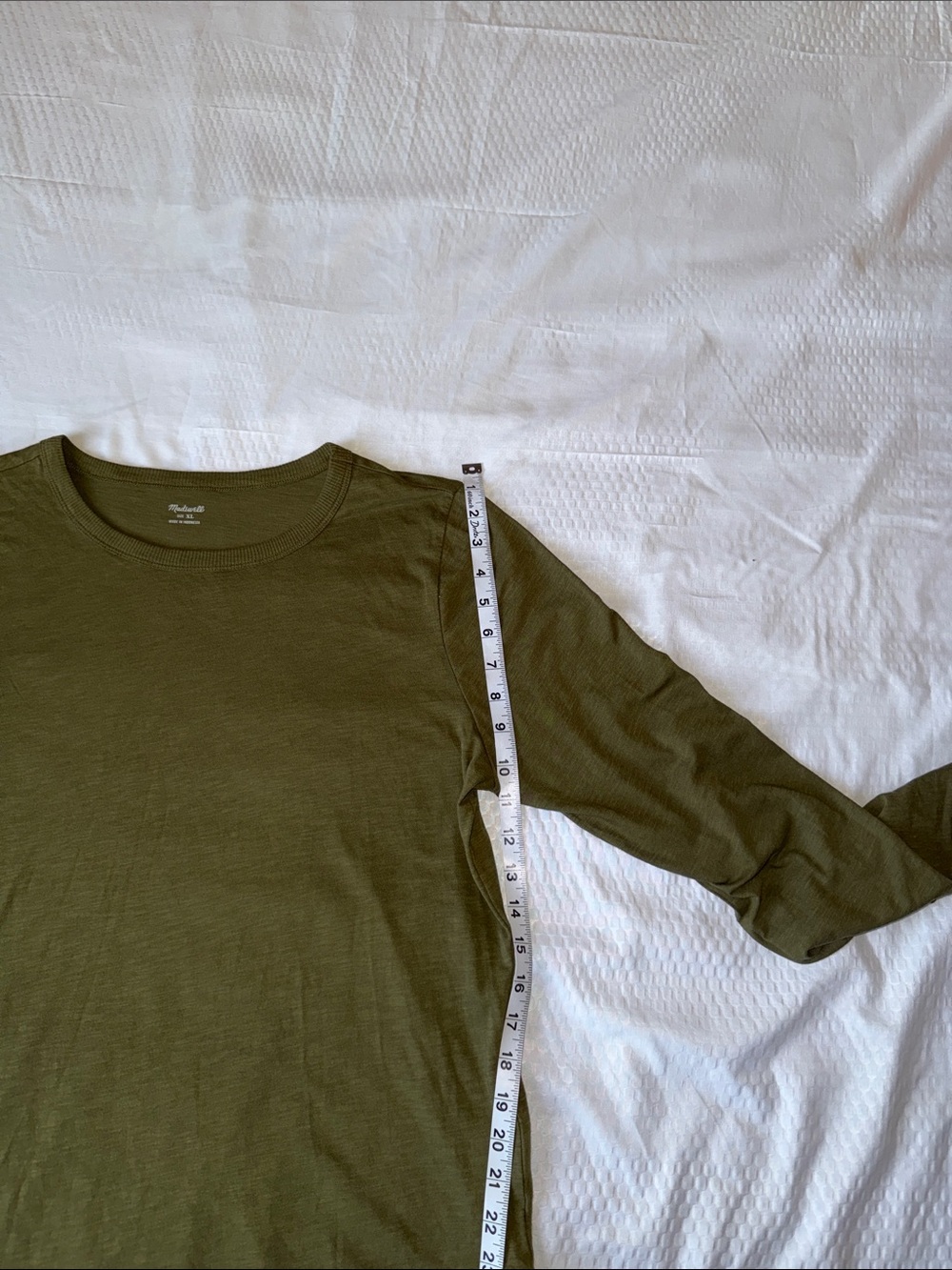 Madewell Olive Green Long Sleeve Crew Top 100% Cotton ✨ - Picture 8 of 10